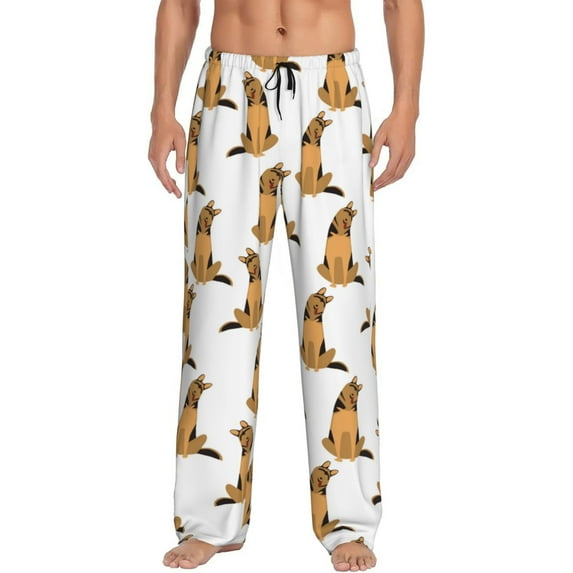 Vsdgher German Shepherd Dog Print Mens Pajama Pants Sleep & Lounge Pants, PJ Bottoms With elastic waistb and Pockets