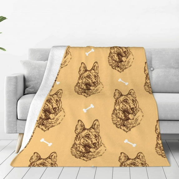 Vsdgher German Shepherd Dog Ultra-Soft Micro flannel Blanket Throw Blankets for Couch Sofa, Bed (4 sizes)-80"x60"