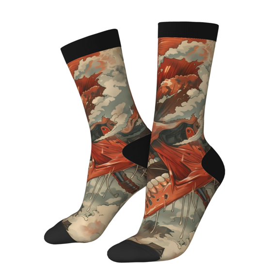 Vsdgher Gigantic Skull In Clouds Crew Socks for Men & Women, Breathable Casual Athletic Ankle Socks