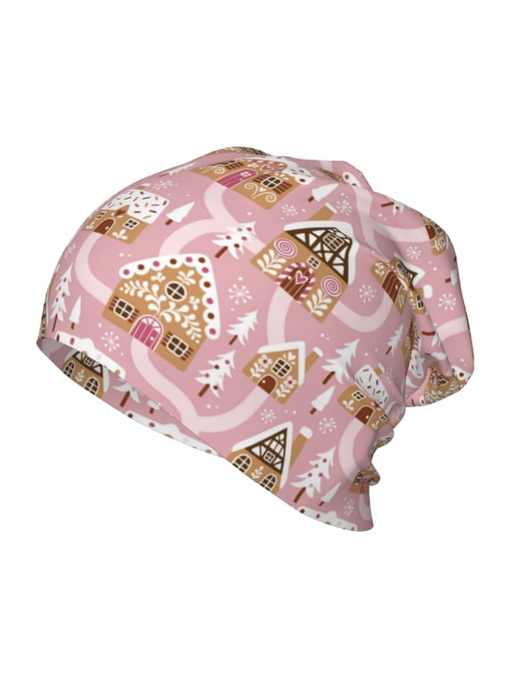 Gingerbread Houses Pink Wonderland Toddler Beanie Baby Boys Girls Beanies Kids Winter Hats Children Knit Warm Caps