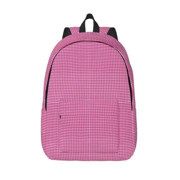 Vsdgher Gingham Print Canvas Backpack Travel Rucksack Unisex Knapsack 15.7/17.7Inch Laptop Backpack for Work,College -Small