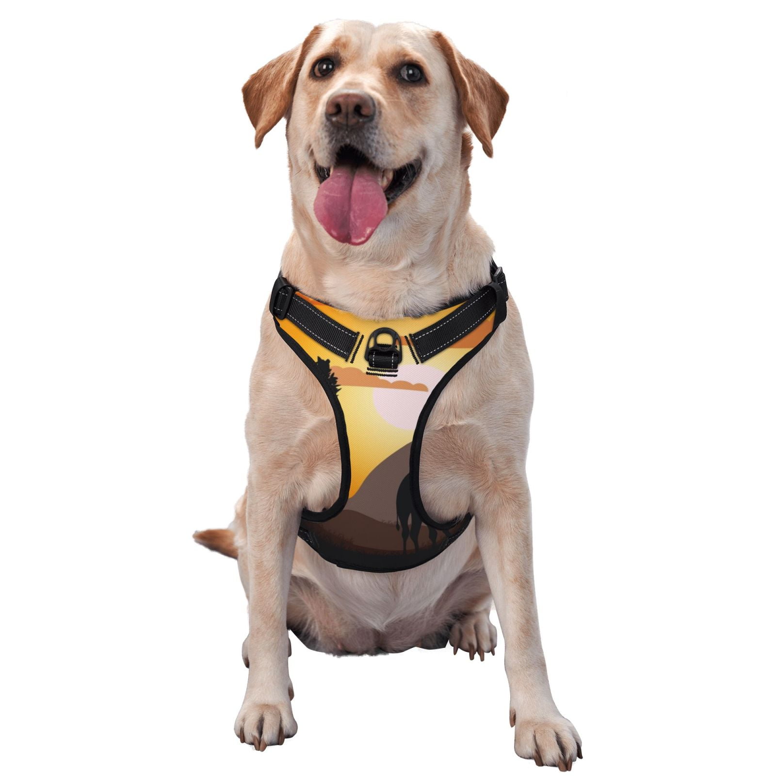 Vsdgher Giraffes Of The African Savannah Dog Harness, No-Pull Pet Harness, Dog Vest, Pet Vest for Small to Large Dogs-