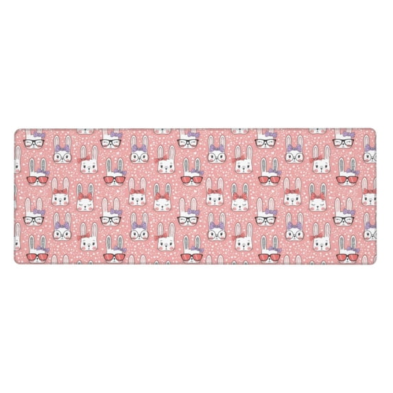 Vsdgher Girl Rabbit for Mouse Pad with Stitched Edges,Desk mat for Laptop,Computer & PC, Wristing Pad for Gamer,Office & Home,12 x 31.5 in