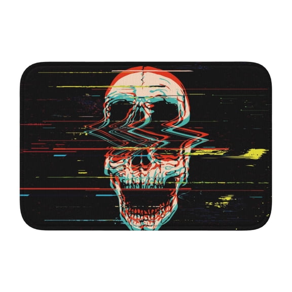 Vsdgher Glitch Screaming Skull Hem Mat 40x60 - Multipurpose Doormat for Indoor & Outdoor Use - Welcome Your Guests with our Entrance Mat