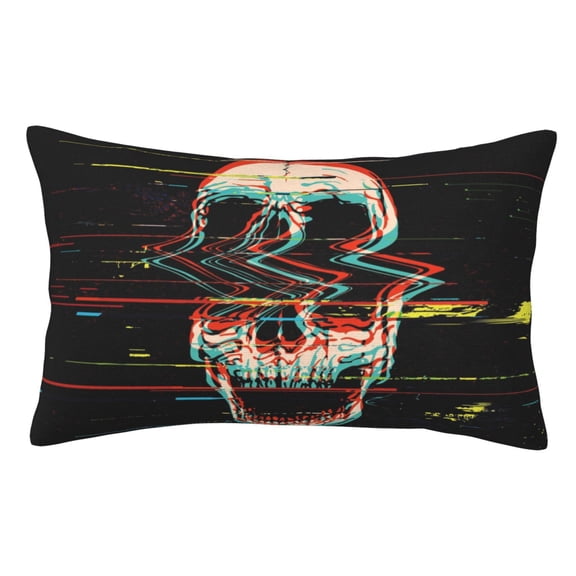 Vsdgher Glitch Screaming Skull Print Pillow Cases -Iconic Collection Pillowcases -Extra Soft, Not easy to deform,not pilling Export quality