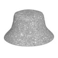 thumbnail image 1 of Vsdgher GlitterSilver Print Bucket Hat for Men&Women Bucket Hat Reversible Summer Double-Side-Wear Travel Gardening, Beach, Camping, Hiking, Fishing Cap, 1 of 5