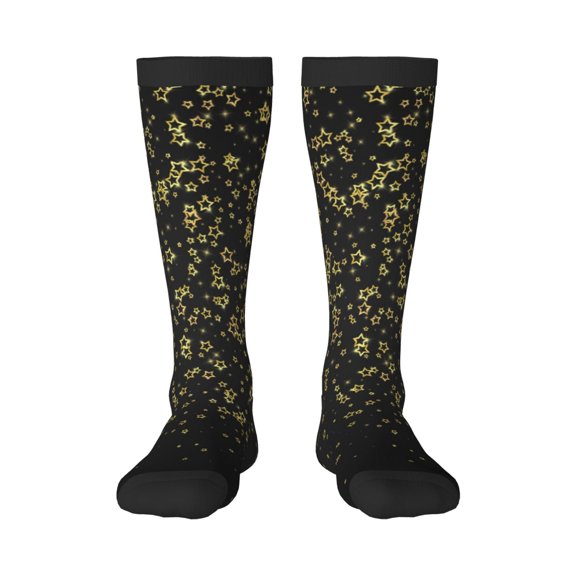 Vsdgher Glittering stars Knee Socks, High Socks Long Stretchy Sock Women Knee High Stocking, Long Socks for Women
