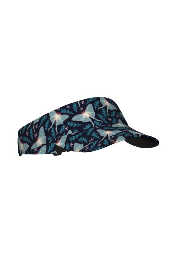 Glowing Butterfly Print Adult Sunscreen Visor Cap,1 Piece of Sport Sun Visor Hats Adjustable Sun Hat for Outdoor Activities Fits for Women and Men (One Size)