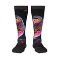 thumbnail image 1 of Vsdgher Glowing Leaf Bird Print Thigh High Socks Extra Long Stretchy Sock Women Over Knee High Opaque Stocking Daily Wear, 1 of 5