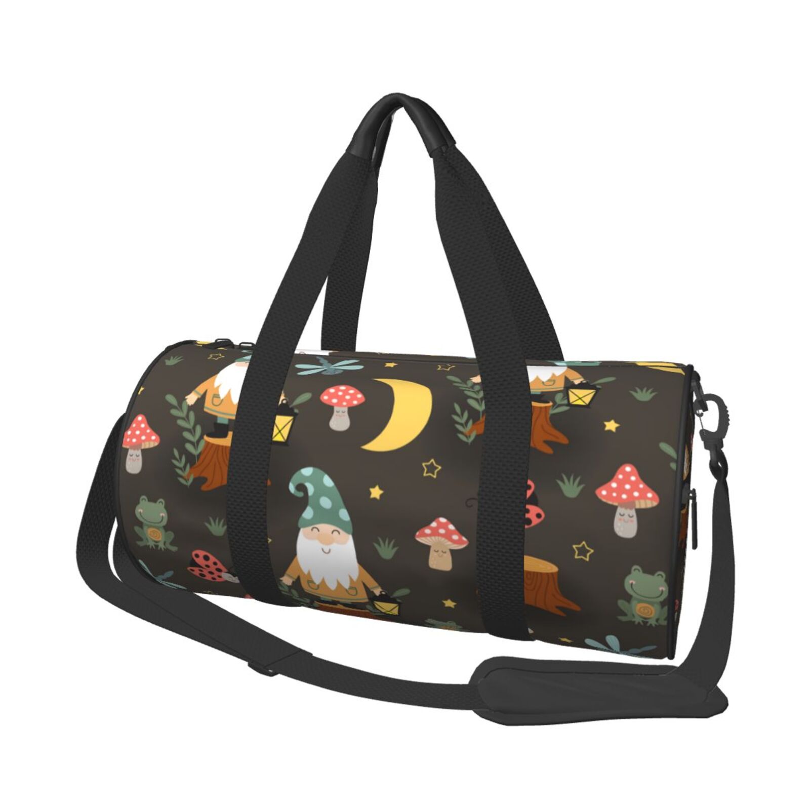 Vsdgher Gnome Insect Frog 45L Foldable Duffel Bag, Sports Gym Bag,Overnight Bag, Portable Weekender Bag for Airplanes