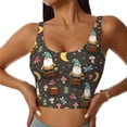 thumbnail image 1 of Vsdgher Gnome Insect Frog Print Women Sleeveless Athletic Tank Top Built-in Bra Camisole Sports Vest for Yoga Running Fitness Exercise with Removable Pads, 1 of 8