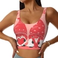 thumbnail image 1 of Vsdgher Gnomes Hold The Letters LOVE Print Women Sleeveless Athletic Tank Top Built-in Bra Camisole Sports Vest for Yoga Running Fitness Exercise with Removable Pads, 1 of 8