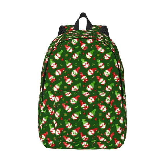 Vsdgher Gnomes In Caps Print Canvas Backpack Travel Rucksack Unisex Knapsack 15.7/17.7Inch Laptop Backpack for Work,College -Medium