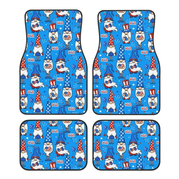 Vsdgher Gnomes in USA Car Foot Mat Set of 4 Pieces Universal Floor Liner Car Accessories Fits Most Cars, Trucks, Vans, sedans, SUV
