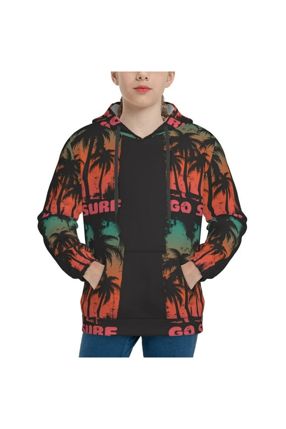 Go Surfer Hoodie Youth Classic Hooded Pullover Sweatshirts Essentials Hoodie for Children (s-xl)-Medium