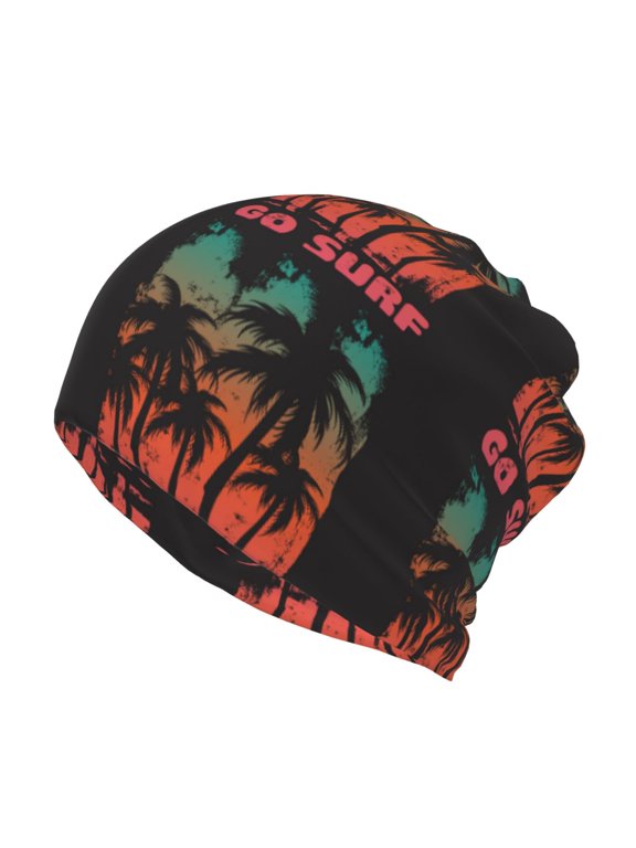 Go Surfer Slouchy Beanie Hat for Men/Women, Skull Cap Chemo Cap Night Sleeping Cap