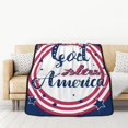 Vsdgher God Bless America Patriotic Star Blanket Double Sided Fleece