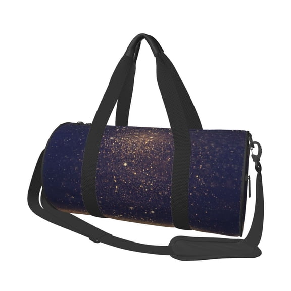 Vsdgher Gold Black Glitter 45L Foldable Duffel Bag, Sports Gym Bag,Overnight Bag, Portable Weekender Bag for Airplanes