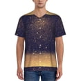 thumbnail image 1 of Vsdgher Gold Black Glitter Mens T-Shirts Baseball Vintage Fashionable Lightweight Casual Crew Neck Slim Fit with Long Sleeves-XX-Large, 1 of 7