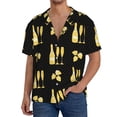 thumbnail image 1 of Vsdgher Gold Bottles Men's Cuban Shirt, Hawaiian Shirts, Business Casual Button Down Shirts, Short Sleeve Shirt-X-Large, 1 of 5