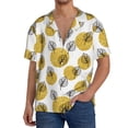 thumbnail image 1 of Vsdgher Gold Dots and Leaves Men's Cuban Shirt, Hawaiian Shirts, Business Casual Button Down Shirts, Short Sleeve Shirt-XX-Large, 1 of 5