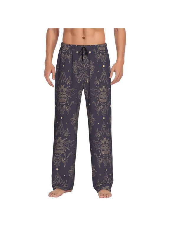 Golden Bumblebee Mens Pajama Pants Sleep & Lounge Pants, PJ Pants-Small