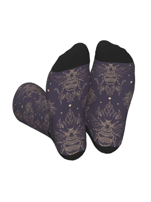 Golden Bumblebee Unisex Crew Socks Lightweight Breathable Ventilation Ankle Socks, Mid-calf socks for Daily