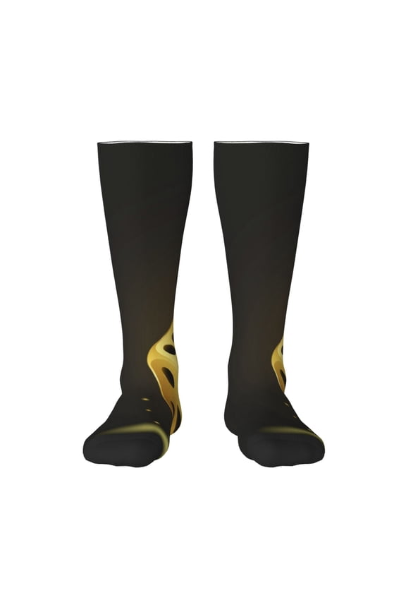 Golden Dice Knee Socks, High Socks Long Stretchy Sock Women Knee High Stocking, Long Socks for Women