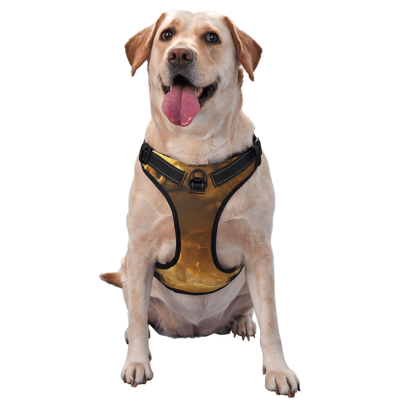 Vsdgher Golden Pig Cloud Fantasy Dog Harness, No-Pull Pet Harness, Dog Vest, Pet Vest for Small to Large Dogs-X-Large