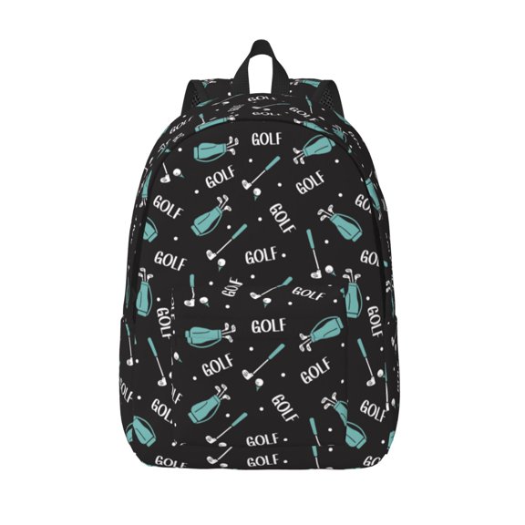 Vsdgher Golf Bags And Balls Print Canvas Backpack Travel Rucksack Unisex Knapsack 15.7/17.7Inch Laptop Backpack for Work,College -Medium