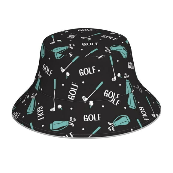 Vsdgher Golf Bags And Balls Print Bucket Hat for Men&Women Bucket Hat Reversible Summer Double-Side-Wear Travel Gardening, Beach, Camping, Hiking, Fishing Cap