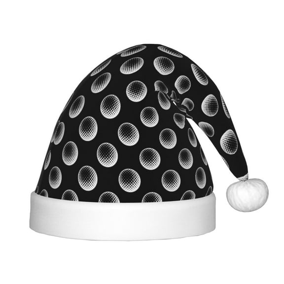 Vsdgher Golf Balls Christmas Hat, Santa Hat for Kids Xmas Holiday Hat Red Classic Christmas New Year Festive Party Supplies