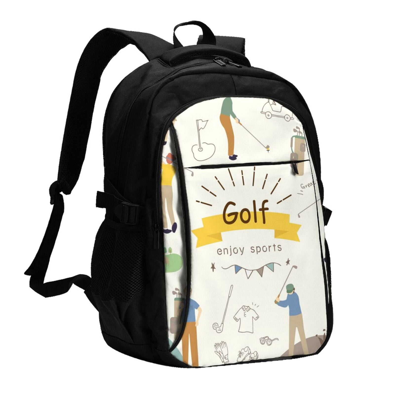 Vsdgher Golf Icons And Golfer Print Travel Laptop Backpack, Laptops ...