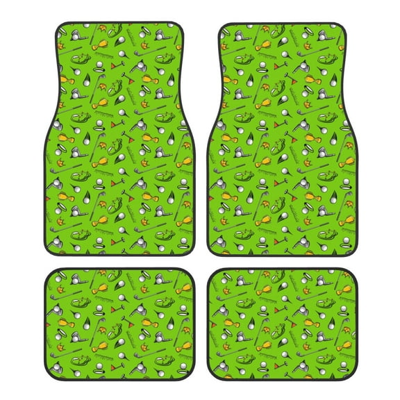 Vsdgher Golf Sport Club Car Foot Mat Set of 4 Pieces Universal Floor Liner Car Accessories Fits Most Cars, Trucks, Vans, sedans, SUV