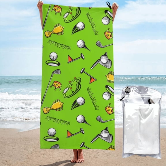 Vsdgher Golf Sport Club Microfiber Ultra Soft Highly Absorbent Bath Towel, Quick Drying Towels for Body, Sport, Yoga, SPA, Fitness-27.5"x55"
