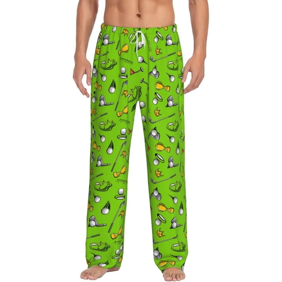 Vsdgher Golf Sport Club Print Mens Pajama Pants Sleep & Lounge Pants, PJ Bottoms With elastic waistb and Pockets