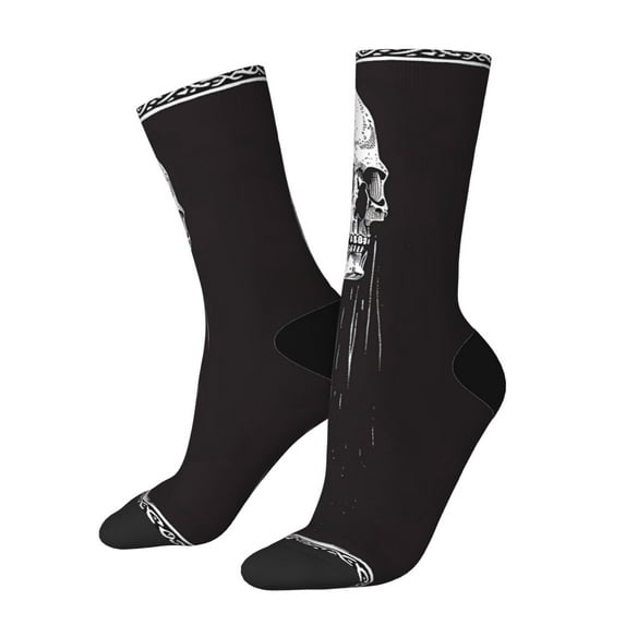 Vsdgher Gothic Skull Drape Crew Socks for Men & Women, Breathable Casual Athletic Ankle Socks