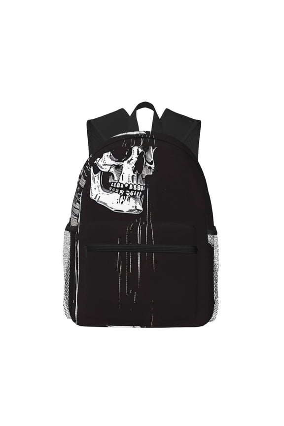 Gothic Skull Drape Unisex Large Capacity Bookbag, Schoolbag, Casual Daypack for High School, College, Teens, Travel, Work