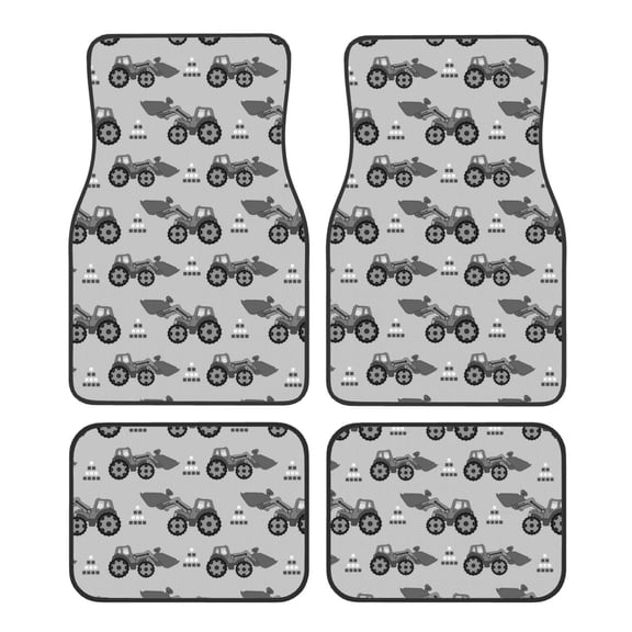 Vsdgher Gray Tractor Car Foot Mat Set of 4 Pieces Universal Floor Liner Car Accessories Fits Most Cars, Trucks, Vans, sedans, SUV