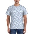 thumbnail image 1 of Vsdgher Gray White Floral Print Men's Dry Fit Mesh Athletic Shirts Moisture Wicking Tennis T-Shirt Tops, 1 of 9
