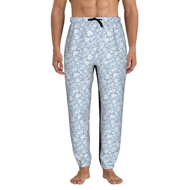 Vsdgher Gray White Floral Sweatpants for Men Joggers for Men Athletic Pants Men s Lounge Pants for Workout Jogger Sweatpants 3X Large