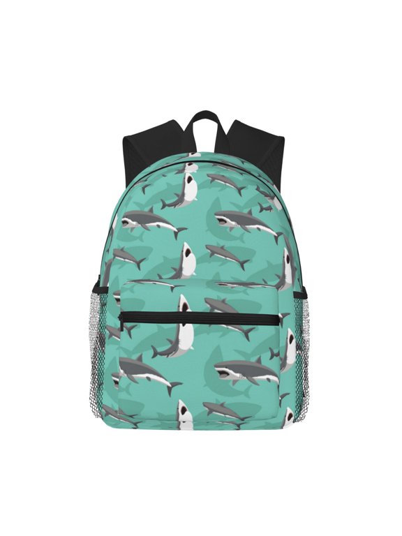 Great White Shark Unisex Large Capacity Bookbag, Schoolbag, Casual Daypack for High School, College, Teens, Travel, Work