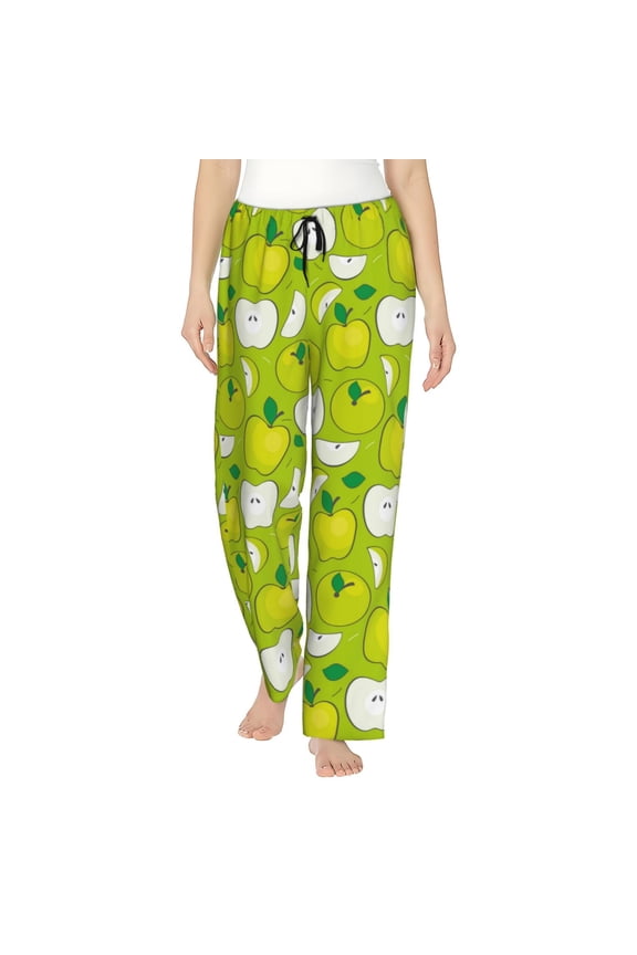 Green Apple Women’s Womens Pajama Pants, Lounge Wide Leg PantsLounge Pants,Sleep Bottoms, Lounge for Women-Small