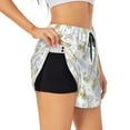 thumbnail image 1 of Vsdgher Green Blue Avocado Print Women's Running Double Layer Shorts High Waisted with Pockets Elastic Yoga Workout Athletic Gym Sports, 1 of 8