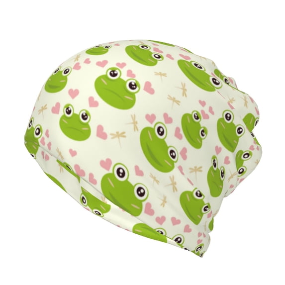 Vsdgher Green Frog Slouchy Beanie Hat for Men/Women, Skull Cap Chemo Cap Night Sleeping Cap