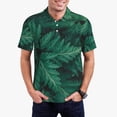 thumbnail image 1 of Vsdgher Green Leave Fern Polo Shirts for Men, Men's Short Sleeve Stretch Polo Shirt, Shirts for Men-Large, 1 of 6