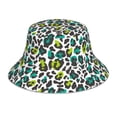 thumbnail image 1 of Vsdgher Green Leopard Print Bucket Hat for Men&Women Bucket Hat Reversible Summer Double-Side-Wear Travel Gardening, Beach, Camping, Hiking, Fishing Cap, 1 of 5