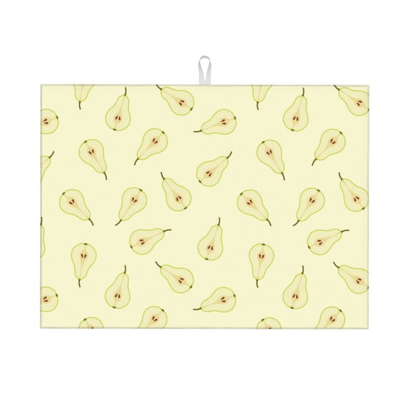 Vsdgher Green Pears Dish Drying Mat Super Absorbent Drying Mat Large Dish Drying Mats for Kitchen Counter Kitchen Drying Mat 24" x 18"
