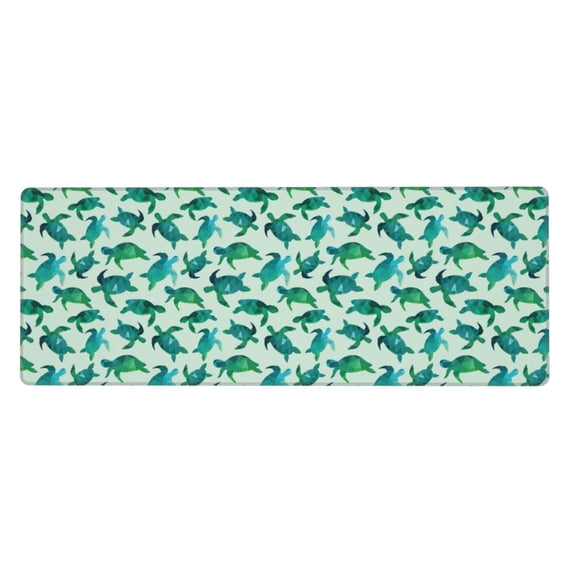 Vsdgher Green Sea Turtle for Mouse Pad with Stitched Edges,Desk mat for Laptop,Computer & PC, Wristing Pad for Gamer,Office & Home,12 x 31.5 in