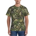 thumbnail image 1 of Vsdgher Green Skulls Print Men's Dry Fit Mesh Athletic Shirts Moisture Wicking Tennis T-Shirt Tops, 1 of 9